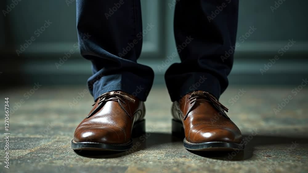 4k frame strict men's shoes close-up