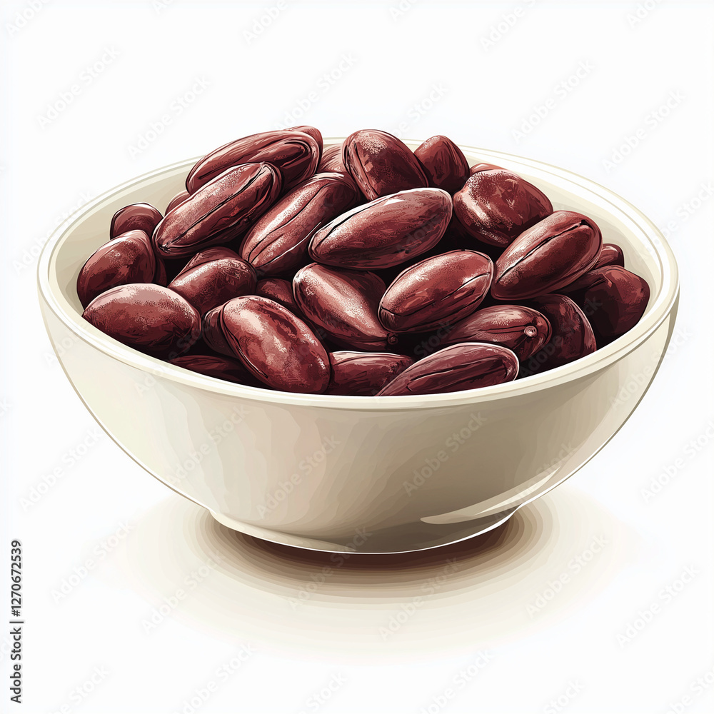 Cocoa Beans On Bowl clipart. Watercolor illustration. Detailed artistic graphic illustration. Cocoa Beans On Bowl clipart. Watercolor illustration. Detailed artistic graphic illustration.