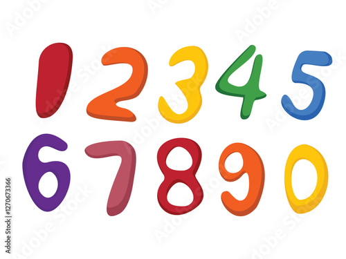 Number learning 09 education flat design