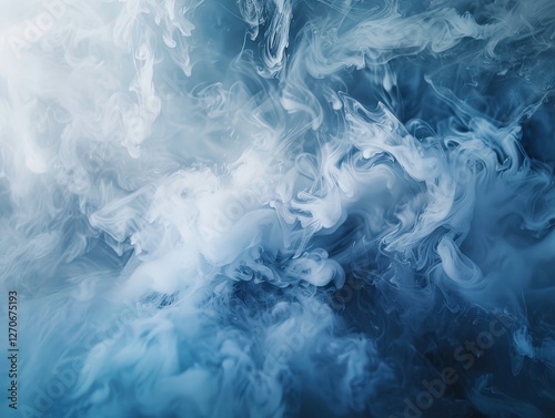 Wallpaper Mural Blending Blue and White Paints to Create Ethereal Cloud Effects Torontodigital.ca
