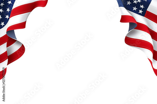 USA Flag Overlay Template - American Flag Border PNG for Design Use