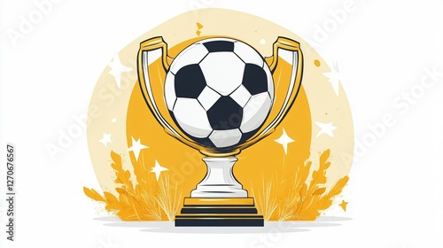 Obraz na płótnie Professional Soccer Champion Illustration on White Background w salonie