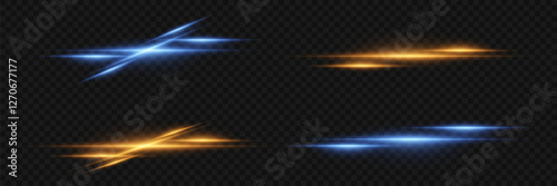 Horizontal flashes of light and lines. 