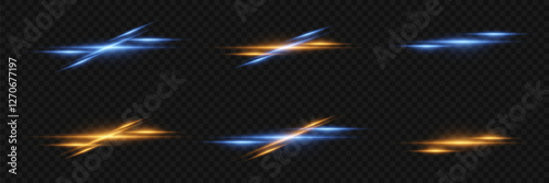 Horizontal flashes of light and lines. 