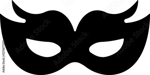 Different Mask silhouette isolated on transparent background Masquerade vector for apps or web party superhero carnival villain or burglar icon in flat. costume eye mask hidden person face