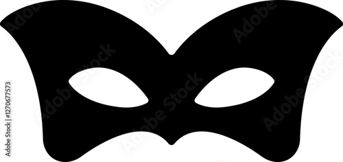 Different Mask silhouette isolated on transparent background Masquerade vector for apps or web party superhero carnival villain or burglar icon in flat. costume eye mask hidden person face