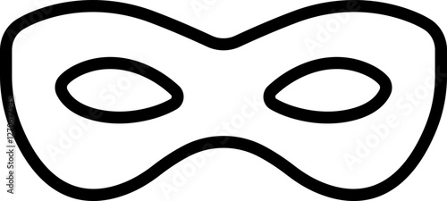 Different Mask silhouette isolated on transparent background Masquerade vector for apps or web party superhero carnival villain or burglar icon in line. costume eye mask hidden person face