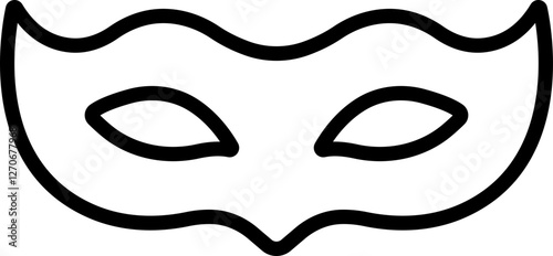 Different Mask silhouette isolated on transparent background Masquerade vector for apps or web party superhero carnival villain or burglar icon in line. costume eye mask hidden person face