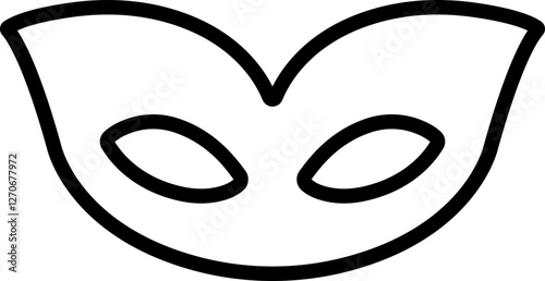 Different Mask silhouette isolated on transparent background Masquerade vector for apps or web party superhero carnival villain or burglar icon in line. costume eye mask hidden person face