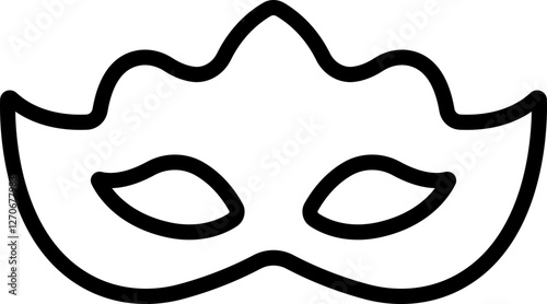 Different Mask silhouette isolated on transparent background Masquerade vector for apps or web party superhero carnival villain or burglar icon in line. costume eye mask hidden person face