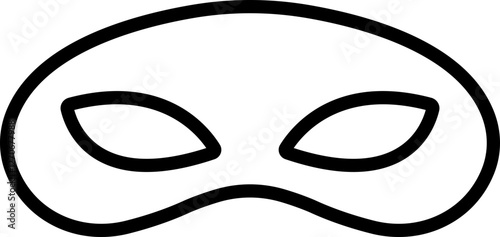 Different Mask silhouette isolated on transparent background Masquerade vector for apps or web party superhero carnival villain or burglar icon in line. costume eye mask hidden person face