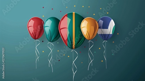 Obraz na płótnie South African Flag Balloons Vector Illustration w salonie