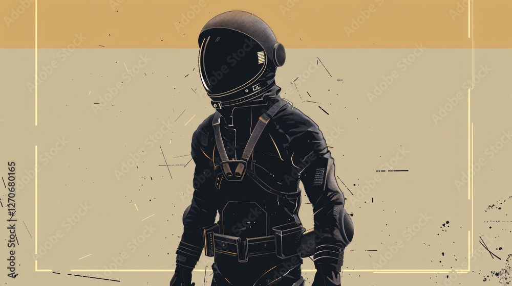 Astronaut Floating in Space Vector Illustration