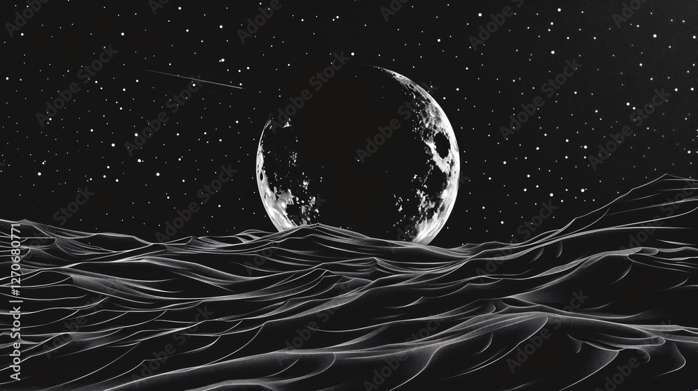 Flat Vector Space Seamless Background