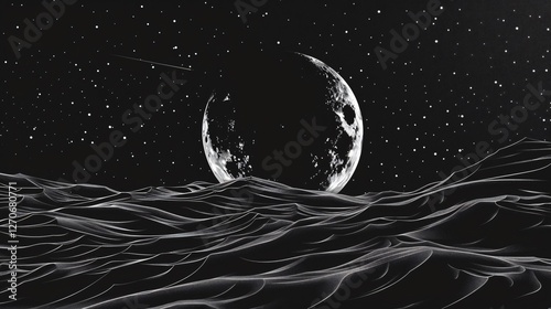 Obraz na płótnie Flat Vector Space Seamless Background w salonie