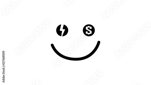 money and power symbol, black isolated silhouette
