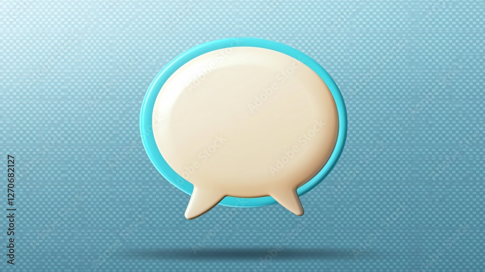 3D Speech Bubble Icon: Isolated 3D Render