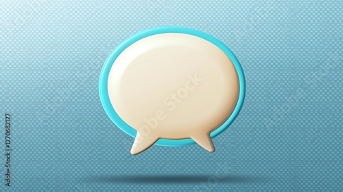 Obraz na płótnie 3D Speech Bubble Icon: Isolated 3D Render w salonie