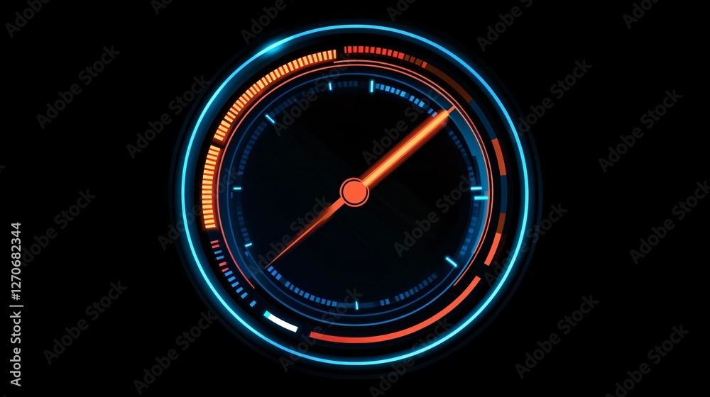 Speedometer Vector Icon Time Dial Isolated Flat