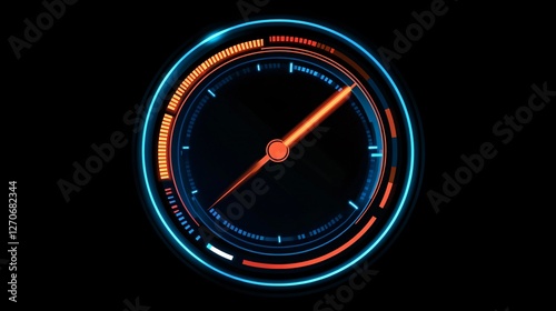 Speedometer Vector Icon Time Dial Isolated Flat