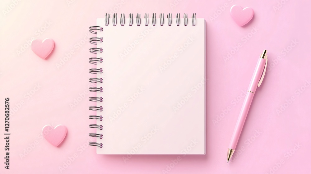 Spiral Calendar Agenda Top View Vector Flat Illustration