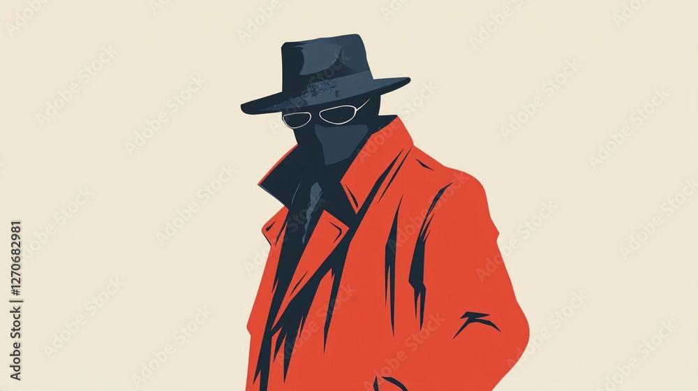 Mixed Media Spooky Criminal Character Isolated 3D Illustration