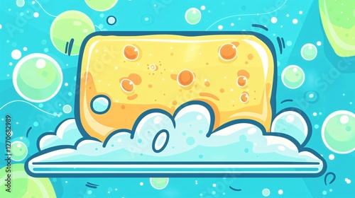 Illustration of Sponge Cleaning Tool Vector Isolated