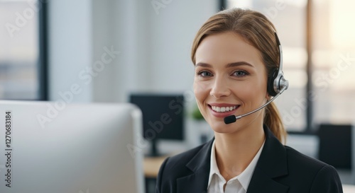 Call center advice, smile and portrait of woman for customer support, online service and consulting
