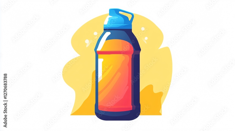 Vector Silhouette of a Sport Water Bottle