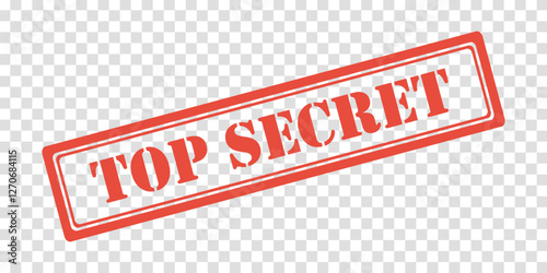 top secret red vintage stamp, transparent background