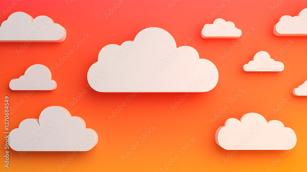 Clouds floating against gradient sunset sky digital art tranquil atmosphere aesthetic view Clouds floating against gradient sunset sky digital art tranquil atmosphere aesthetic view