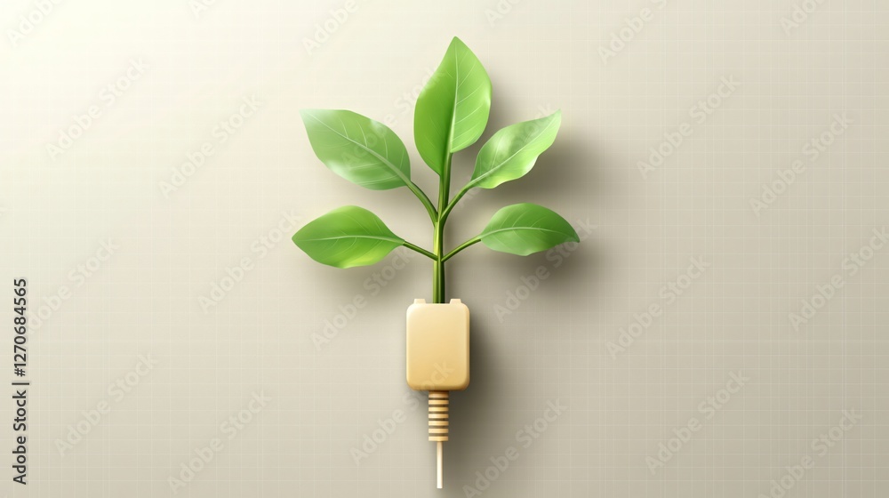 Green Energy: Illustrating Sustainable Electricity with a Sprout and Plug