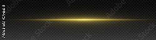 Glowing Yellow Laser Beam - Bright Horizontal Light Effect for Cyberpunk, Neon, and Modern Graphic Design Projects