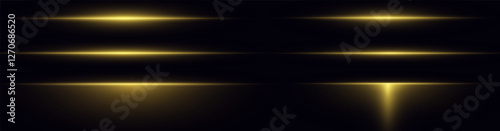 Glowing Yellow Laser Beam - Bright Horizontal Light Effect for Cyberpunk, Neon, and Modern Graphic Design Projects