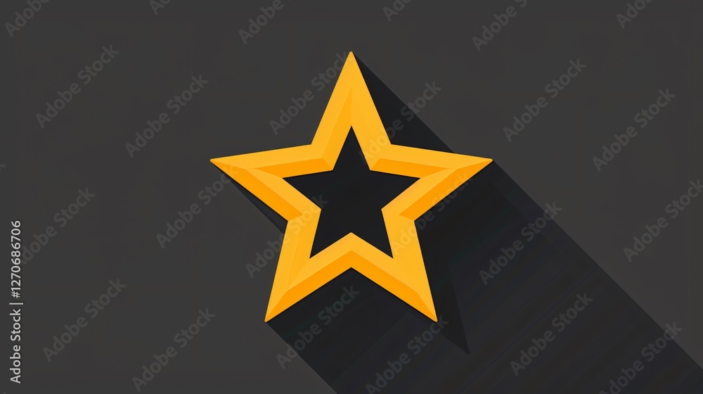 Vector Star Icon: Shining Yellow Star Silhouette