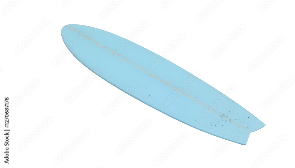 Obraz premium A vibrant blue surfboard set against a transparent background, symbolizing summer beach fun and adventure