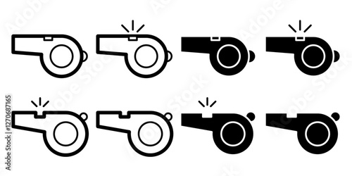 Whistle Icon Set. Whistle Vector Icon in line style design. Whistle Symbol.