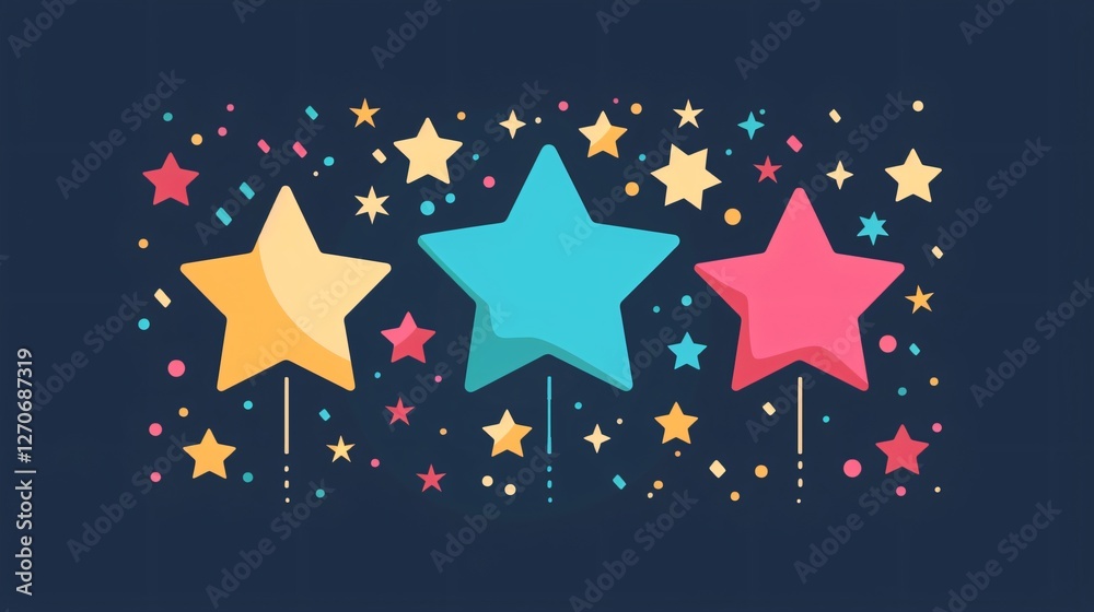 Vector Graphic of Stars Effect with Black Background