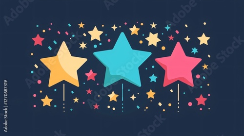 Obraz na płótnie Vector Graphic of Stars Effect with Black Background w salonie