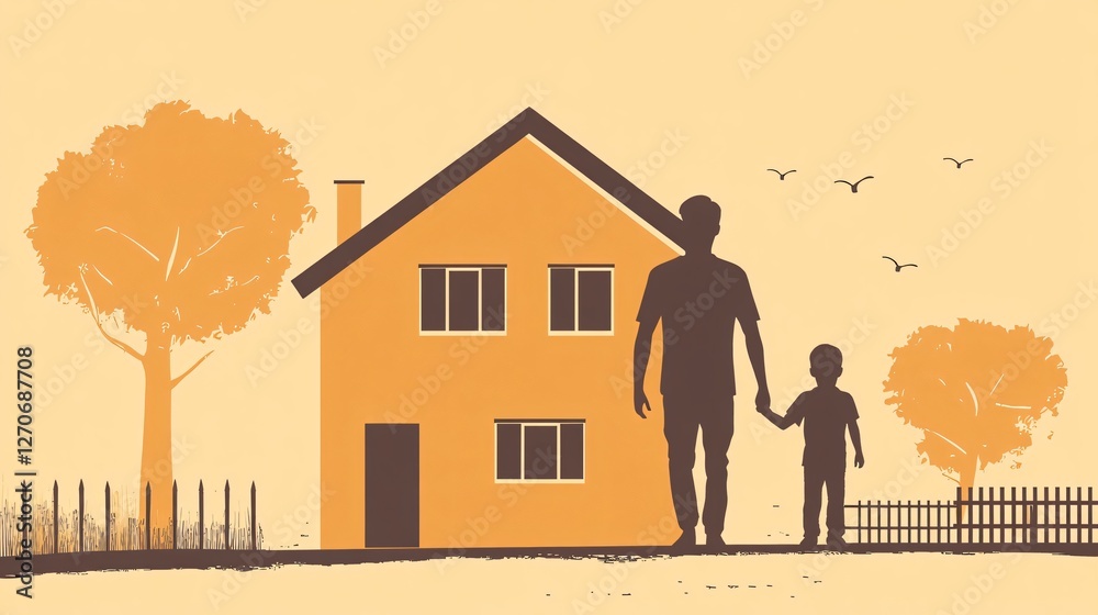 Freelance Vector Stock Illustration of a Stay Home Dad