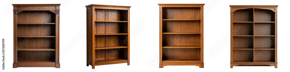 Cozy Wooden Bookshelves Displaying Books in Elegant Home Library Interior Vintage Rustic or Modern Bookcase Furniture for Organizing and Showcasing Literature Collection Cozy Wooden Bookshelves Displaying Books in Elegant Home Library Interior Vintage Rustic or Modern Bookcase Furniture for Organizing and Showcasing Literature Collection