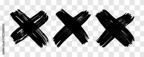 Black brush cross symbol
