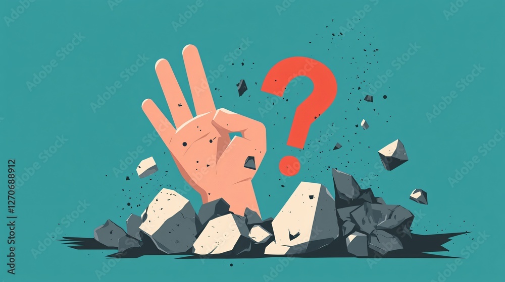 Image for Problem-Solving: Stone Breaking Hand with Question Mark