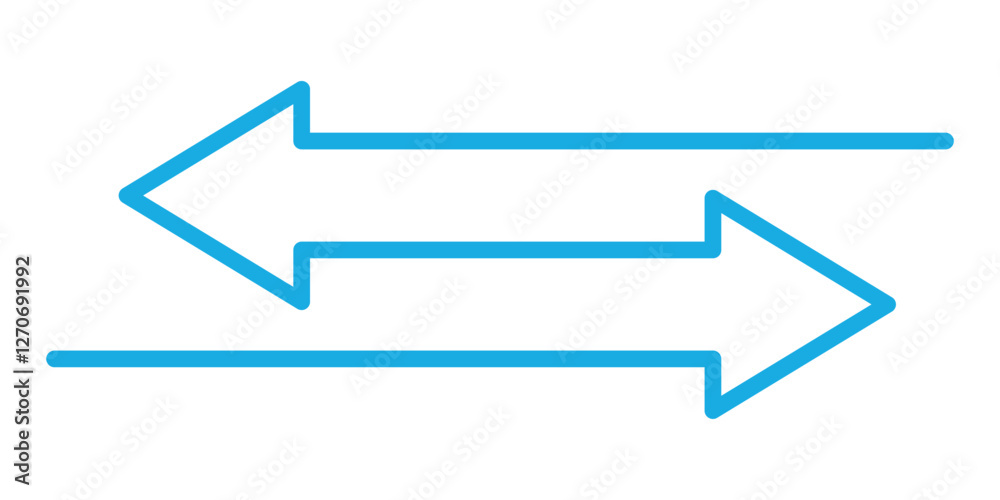 Transfer, swap, exchange, spin, flip concept. Circular arrow editable stroke outline icon isolated on white background Transfer, swap, exchange, spin, flip concept. Circular arrow editable stroke outline icon isolated on white background