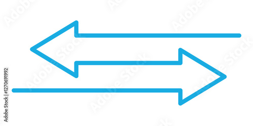 Transfer, swap, exchange, spin, flip concept. Circular arrow editable stroke outline icon isolated on white background