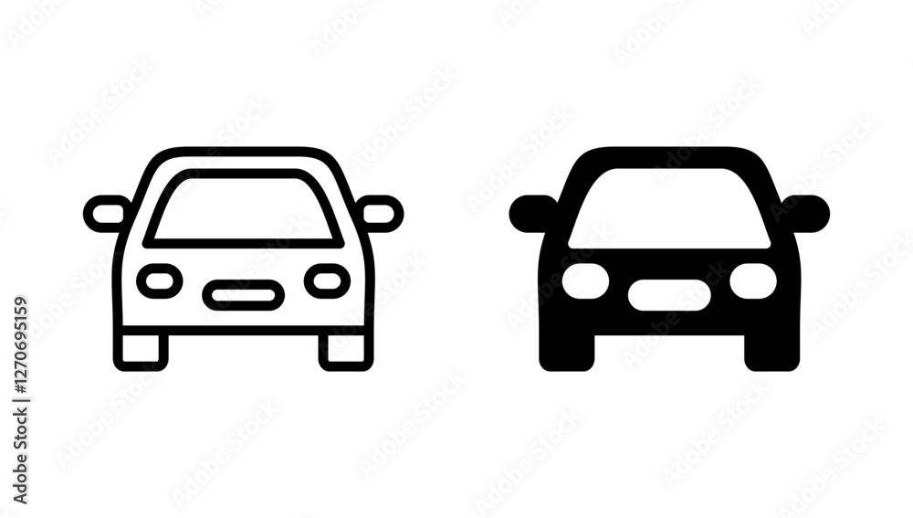 Car icon vector. car sign and symbol. small sedan Car icon vector. car sign and symbol. small sedan