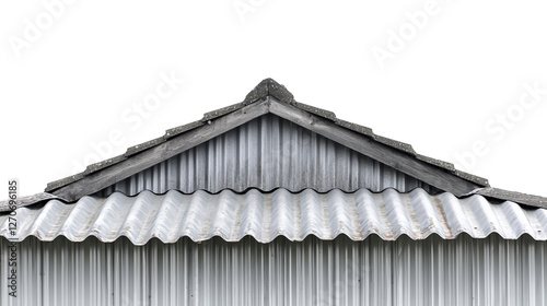 Durable metal roof with protective sheet, weatherproof solution for building construction photo