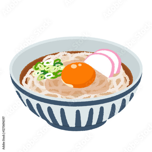 月見うどんのイラスト