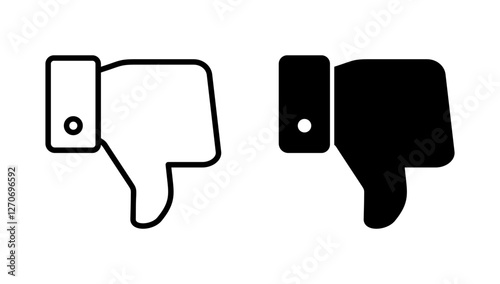Dislike icon vector. dislike sign and symbol. Hand with thumb down