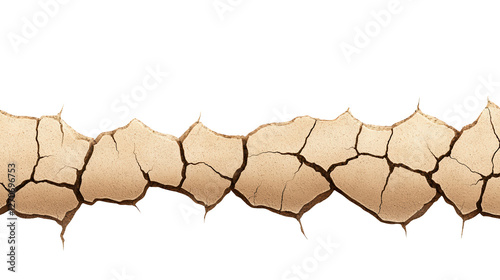 Dramatic closeup, cracked earth surface reveals the impact of drought and environmental stress